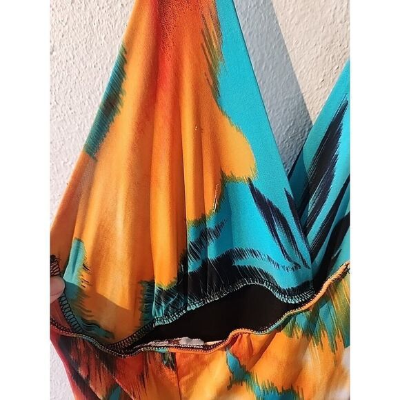 Vintage Y2K Lipstick Floral Halter Dress Medium 90’s Tropical Summer Small - Picture 6 of 6